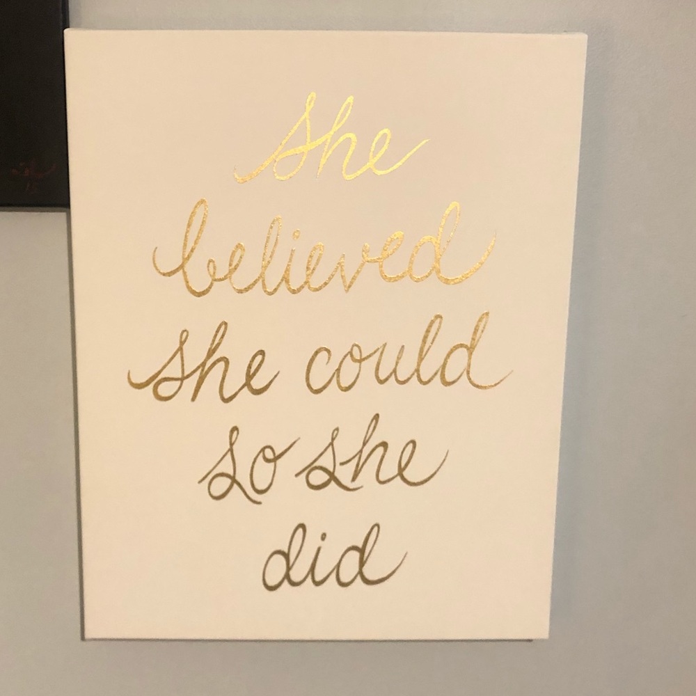 Inspirational canvas “She believed”